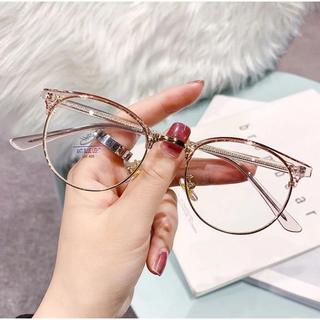 Kacamata Bulat Wanita Korean Style Photochromic, Anti radiasi,Blueray  & Bluechromic Free Minus Cyl