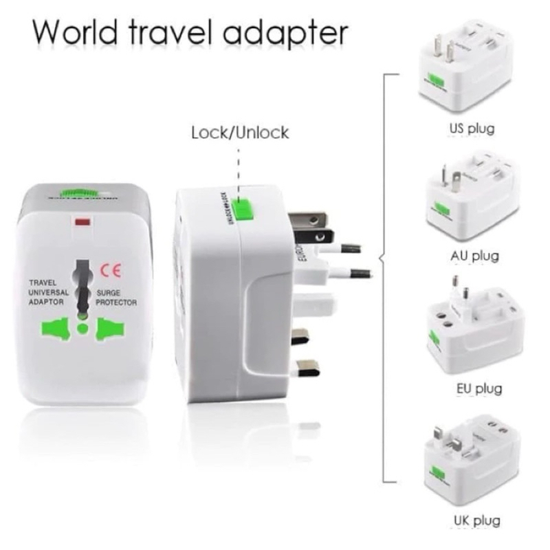 WORLD TRAVEL INTERNATIONAL ADAPTER UNIVERSAL PLUG SUITABLE สําหรับ TRAVELING OVERSEAS UNIVERSAL PLUG