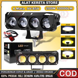 COD Lampu Tembak sorot Led sql 4 Mata 8d 12-80 Volt plus dekat kuning putih