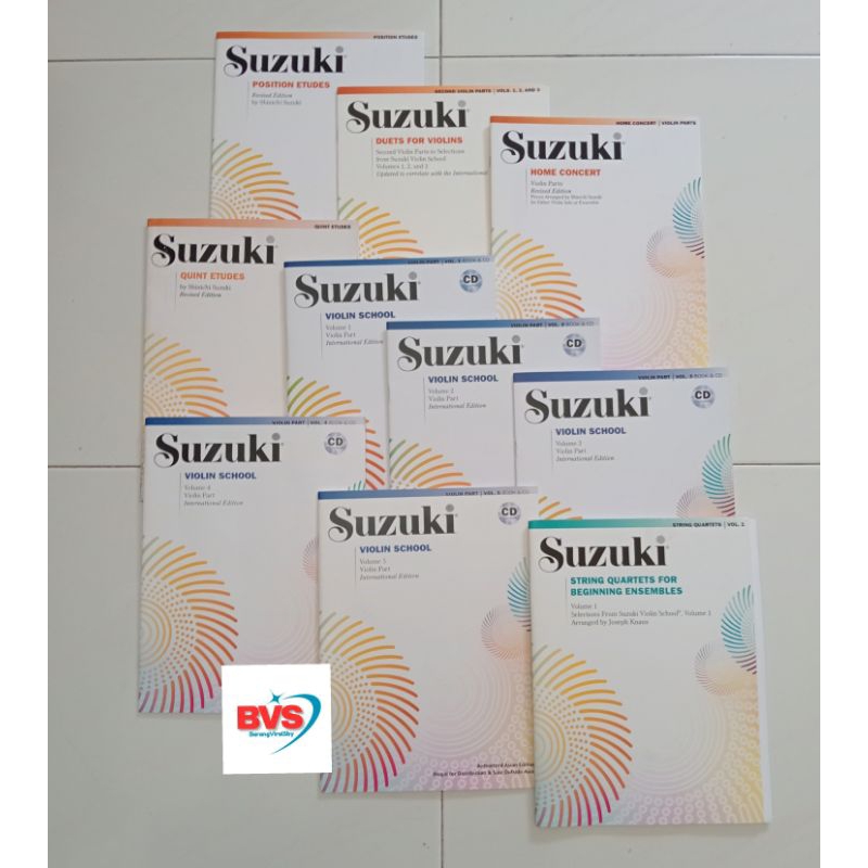 SUZUKI ซูซูกิ ไวโอลิน หนังสือ ฉบับที่ 1-10 / ตําแหน่ง อีทูดี้ / คอนเสิร์ตบ้าน / การแบบดั้งเดิม / โรงเรียนไวโอลินซูซูกิ