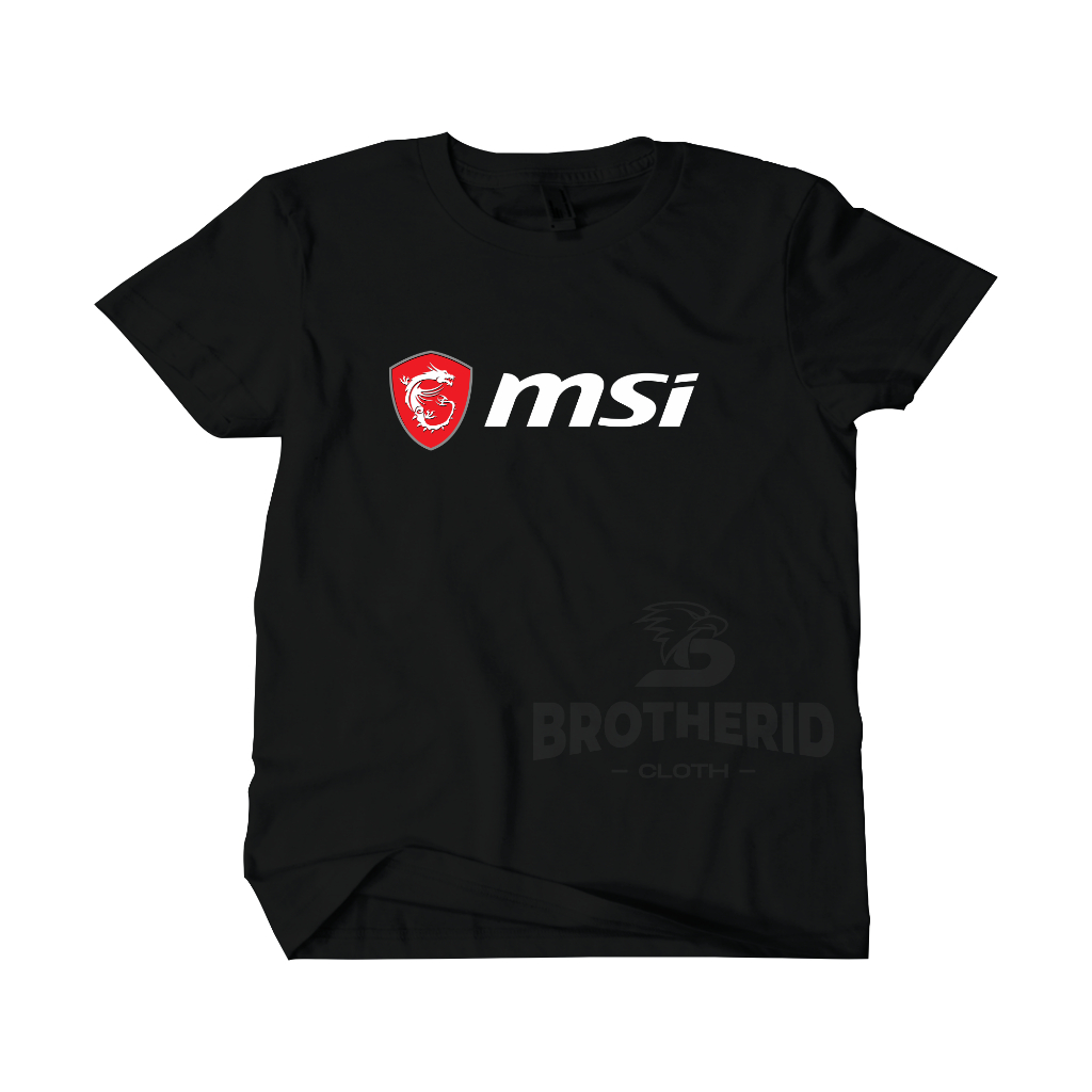 Msi เสื้อยืดโลโก้เสื้อ Gamming Distro Combed 30s