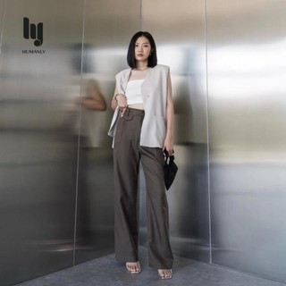 HUMANLY.CO - Reverie Pants HighWaist ORO || Korean Semi Formal Loose Pants