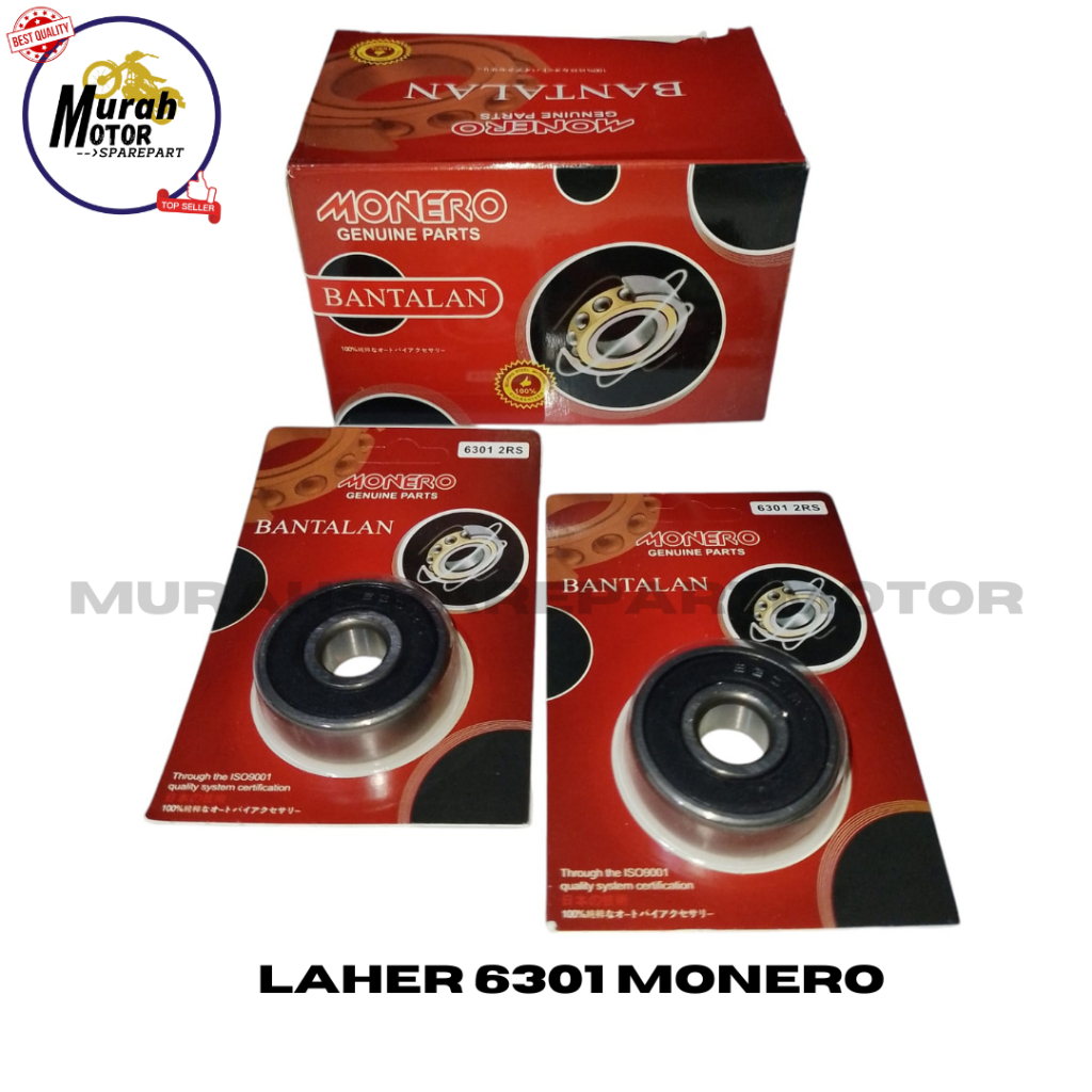 [PRICE 10 ชิ้น] BEARING 6301-2RS BALL BEARING LAHAR/ LAHER MONERO MOTORCYCLE WHEEL 6301-2RS MONERO