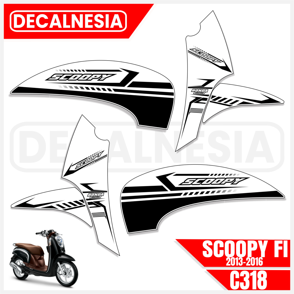 Scoopy FI Striping สติกเกอร์ 2016 2015 2014 2013 สติกเกอร์รถจักรยานยนต์เก่า PGM Variations Simple Li