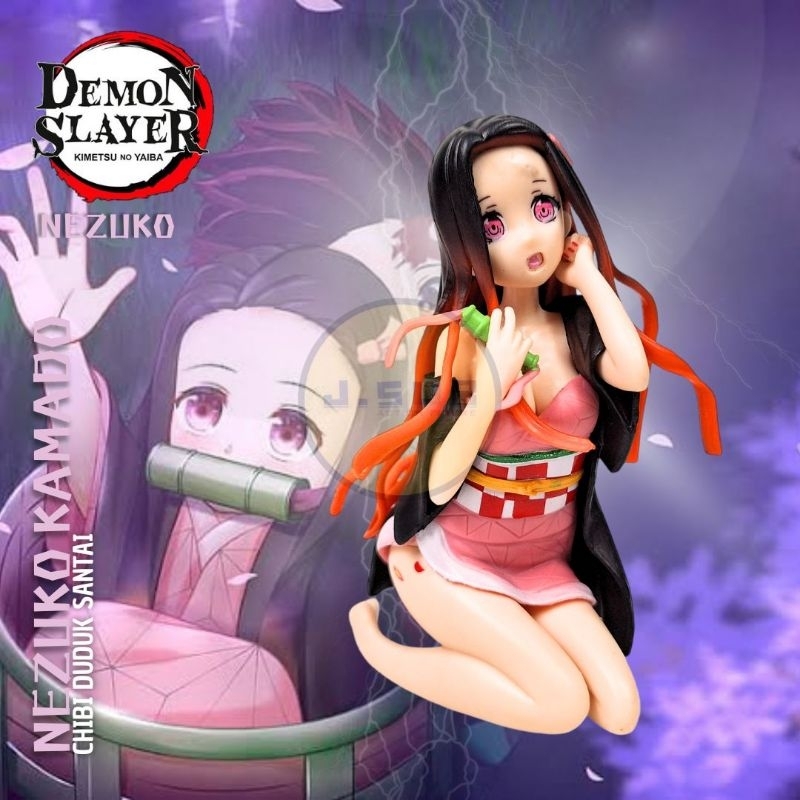 Action Figure Nezuko Kamado รูปปั้น Demon Slayer Kimetsu ไม่มี Yaiba นั่งผ่อนคลาย