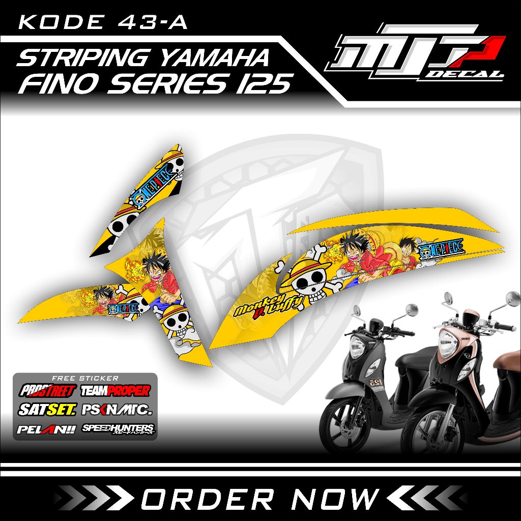 MTP STRIPING - YAMAHA FINO 125 LIST OF THE LATEST COOL LUFFY GRAPHIC DESIGN STRIPING VARIATIONS CODE - 43