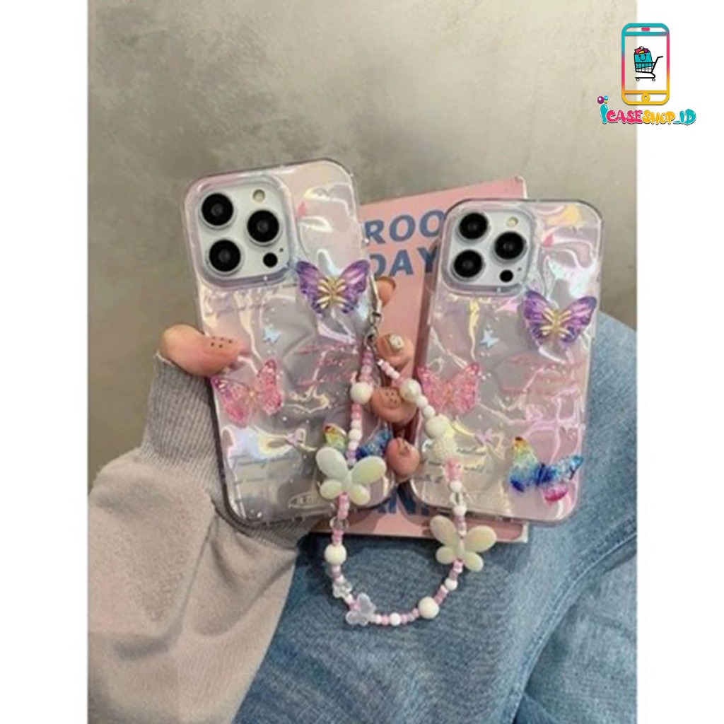GANTUNGAN SS954 GL065 SOFTCASE SILICON 3D MAGICAL BUTTERFLY MOTIF สําหรับ VIVO Y1S Y02 Y02S Y03 Y12 