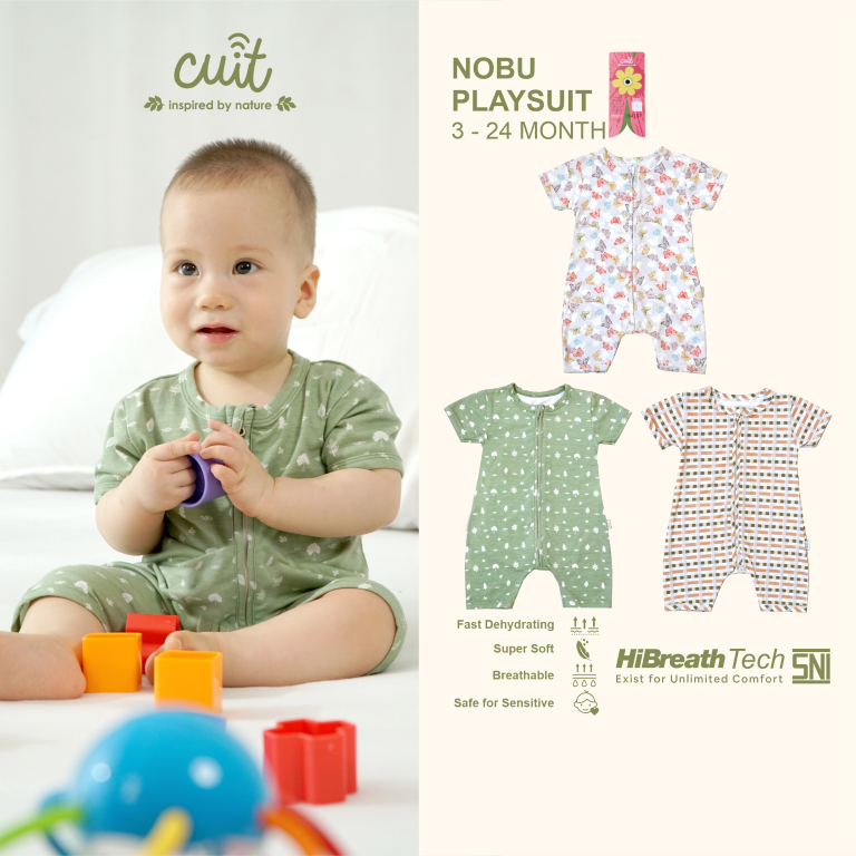 Cuit Nobu Playsuit Zipper - Playsuit พิมพ์สีสันสดใส Baby - Jumper Romper Onesies เสื้อผ้าเด็กซิป Overalls สําหรับเด็ก 3 เดือน - 2 ปี