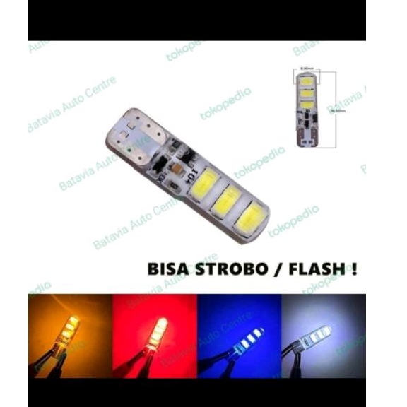 ไฟ Led Dusk กระพริบสีขาว T10 คู่