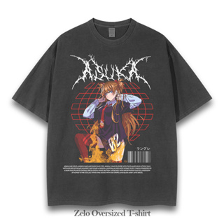 เสื้อยืด พิมพ์ลายอนิเมะ Asuka ขนาดใหญ่ สไตล์วินเทจ