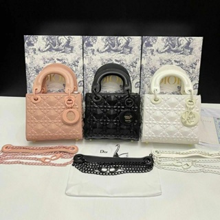 Tas กระเป๋าคาล์ฟสกิน หูหิ้ว ขนาดเล็ก พร้อมลวดลาย DIAMOND พร้อมกล่องฟรี 3 สี