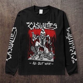 เสื้อยืดลําลอง แขนยาว พิมพ์ลาย PUNK BAND THE CASUALTIES