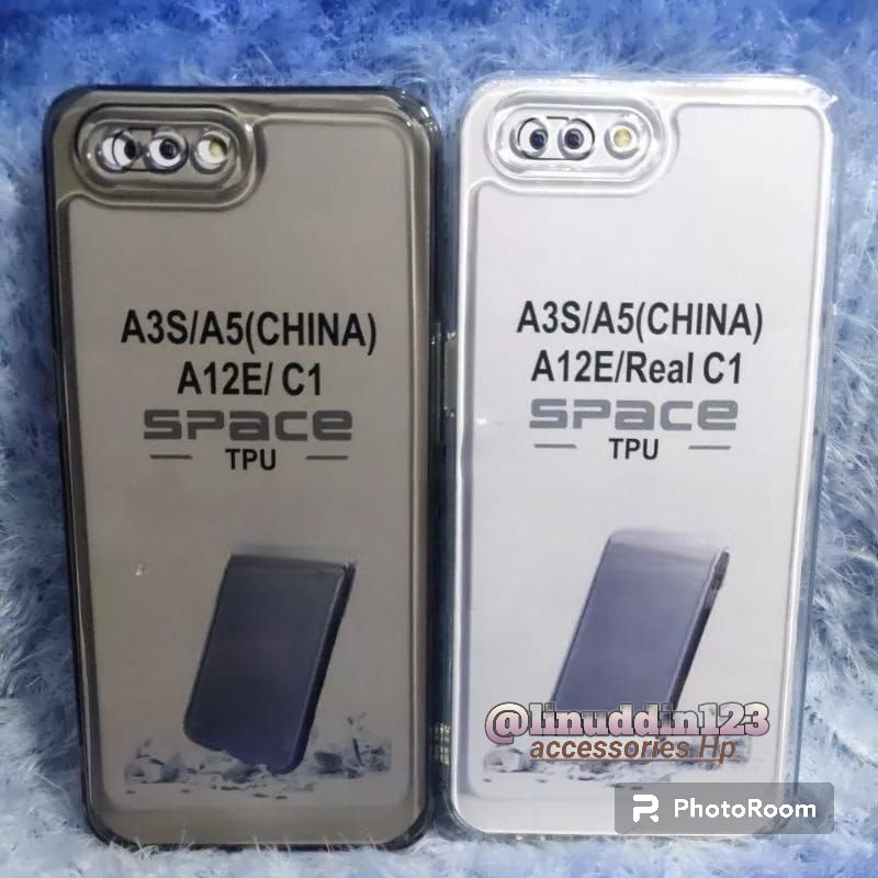 SILICONE CASE SPACE OPPO A3S / AX5 / A5 / A12E / C1 SILICONE CASE CLEAR TRANSPARENT