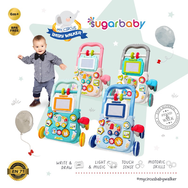 SUGAR BABY - CIRCUS PUSH WALKER - Sugarbaby Baby Push Walker - ของเล่นรถเข็นเด็ก