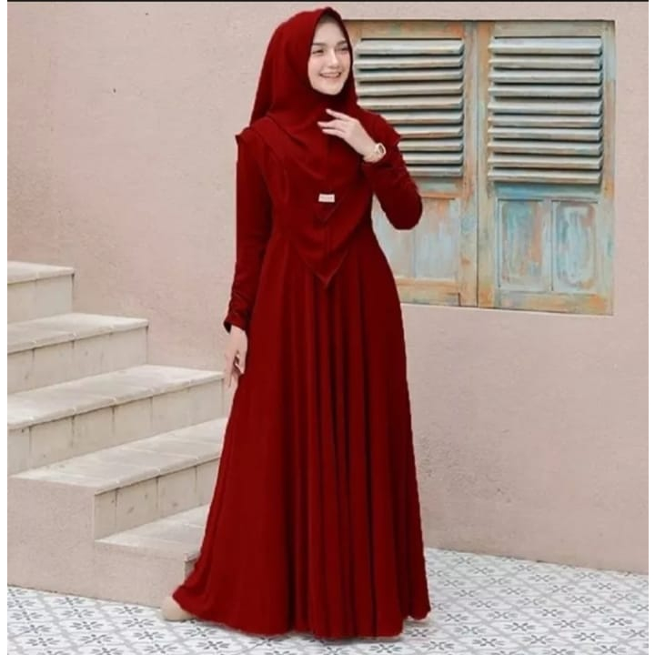 Kaisha_fashion GAMIS SYARI JILBAB ชุด 2 ชั้น BUSUI POLOS MAXI PARTY DRESS ใหม่ล่าสุดคุณภาพ