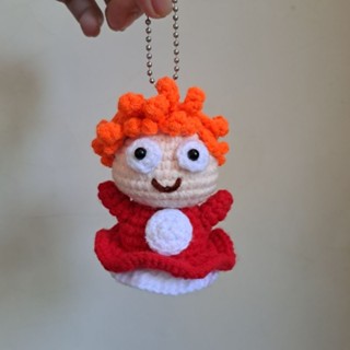 Amigurumi Ponyo พวงกุญแจตุ๊กตาถักโครเชต์ แฮนด์เมด