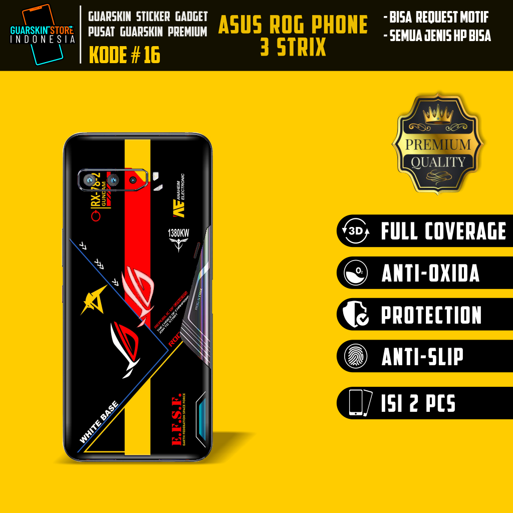 Garskin's Skin Protector Asus Rog Phone 3 Motif Strix 16-20 สามารถขอลายได้ 2. ชิ้น