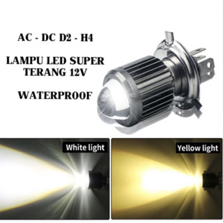 ไฟหน้า Led D2 H4 เลเซอร์ สีขาว สีเหลือง AC-DC สําหรับรถจักรยานยนต์ 3 ฟุต 2 สี