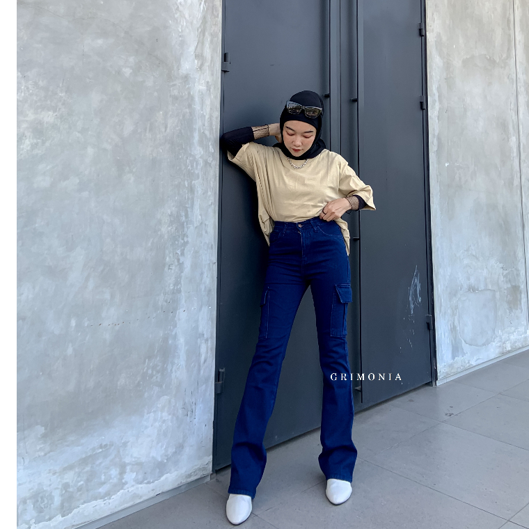 Rdw-jeans HW Cutbray Cargo Ziona Streetch-คุณภาพระดับพรีเมียม