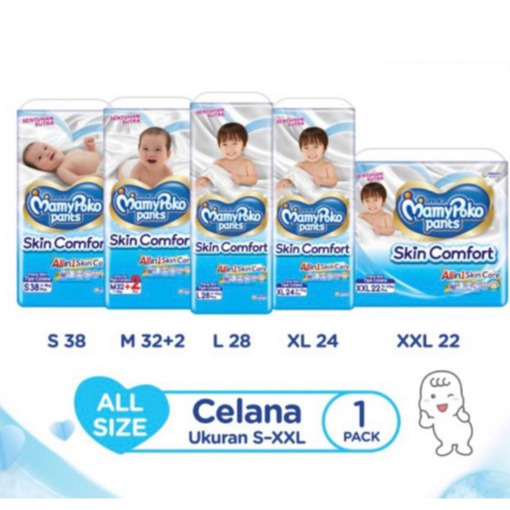 มามี่โพโค แพ้นท์ SKIN COMFORT S38/M32/L28/XL24/XXL22 | MommyPoko Mommy Poko ผ้าอ้อมมามี่โพโค กางเกงส