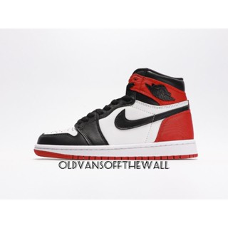 Air Jordan 1 Hi Black Toe OG รองเท้าผ้าซาติน 100%