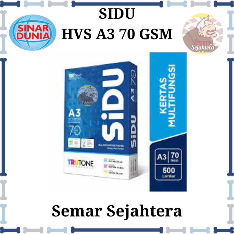 [RIM] PHOTOCOPY PAPER / SIDU A3 70GSM HVS PAPER PRINT PAPER