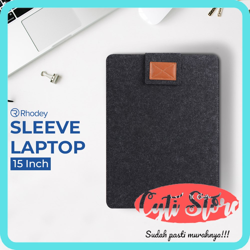 Felt Sleeve Case Laptop 15 Inch - DA98 - สีเทาเข้ม