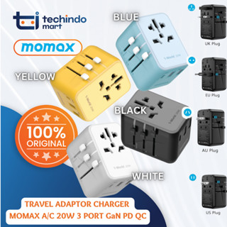 อะแดปเตอร์ชาร์จ USB A/C Momax 1 World 20W 3 พอร์ต GaN PD QC 3.0 สําหรับเดินทาง