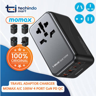 อะแดปเตอร์ชาร์จ USB A/C Momax GaN 100W 4 พอร์ต PD QC 3.0 AC สําหรับเดินทาง