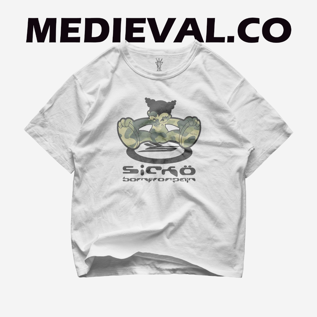 เสื้อยืด SICKO 3 | เสื้อยืด OVERSIZE WHITE STYLE Y2K VINTAGE BOOTLEG | ผู้ชาย ผู้หญิง ผู้ใหญ่ 24S