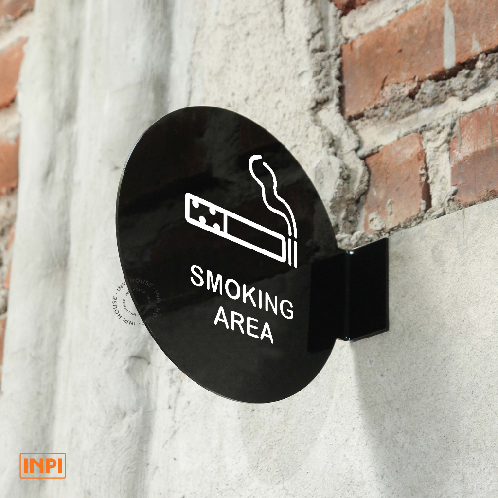 Signage Acrylic Pop Up Sign Circle 15cm - พื้นที่สูบบุหรี่