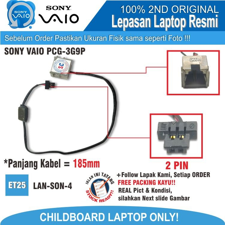 ET78 LAN-SON-4 LAN PORT RJ45 แล็ปท็อป SONY VAIO PCG-3G9P