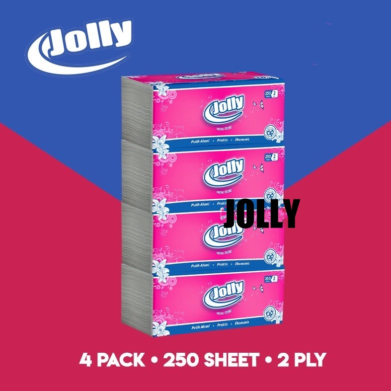 ทิชชู่ Jolly 250 แผ่น 2 ชั้น เนื้อหา 4 แพ็ค/กระดาษเช็ดหน้า/โดย paseo/Soft