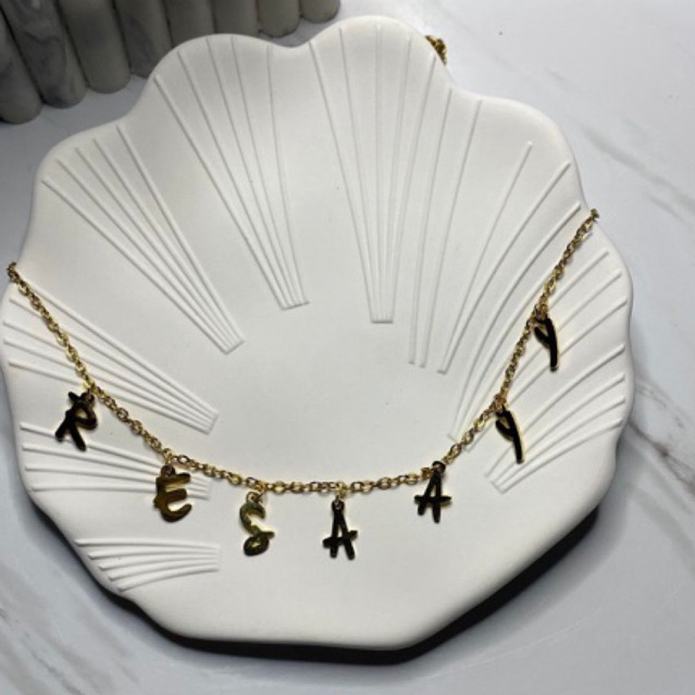 CUSTOM LATIN / ARABIC TITANIUM NAME NECKLACE, ปลอดสนิม, ไม่ดํา