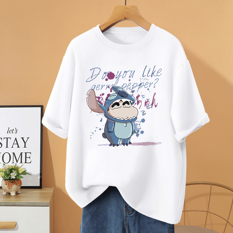 เสื้อยืดผู้หญิงผู้ใหญ่ Sinchan Unisex ล่าสุด Sinchan Crayon L