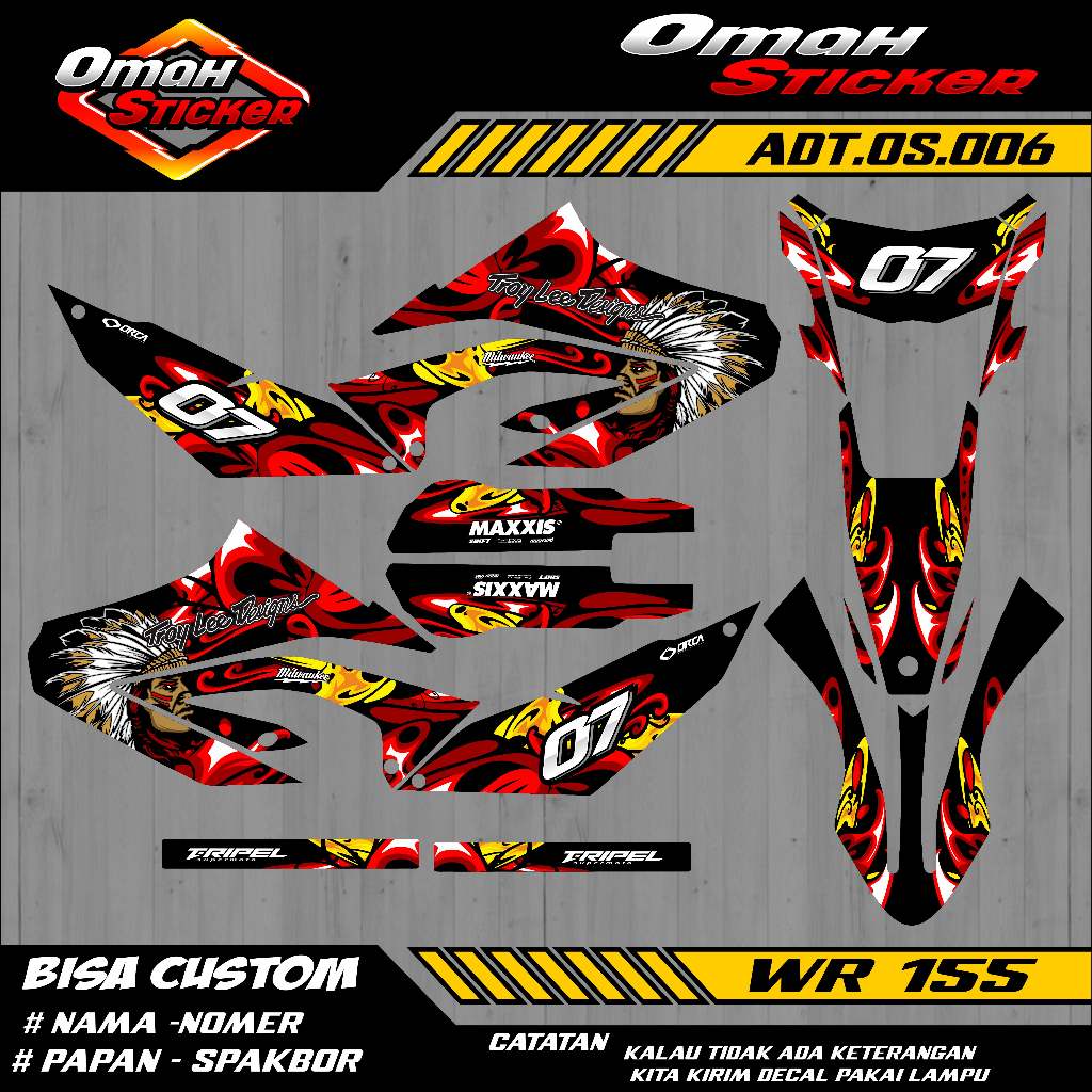 รูปลอก Wr155 Full Body Supermoto - เปลี่ยนชื่อและหมายเลขได้ Adt.06