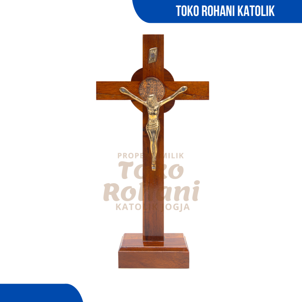 BENEDICT SITTING CROSS 25-30 CM / BENEDICT TABLE CROSS / CATHOLIC CROSS / JESUS STATUE CROSS / BENED