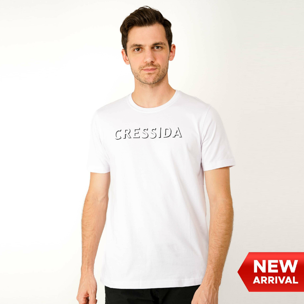 เสื้อยืดแขนสั้นผู้ชาย Basic สีขาว Cressida - TTBAS.BR068P