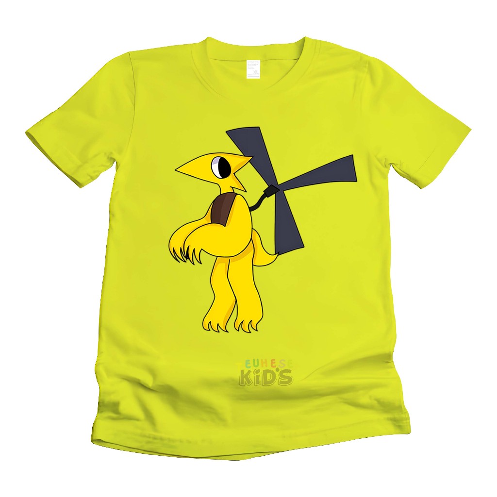 (ชื่อฟรี) เสื้อยืดเด็ก ลาย RAINBOW FRIENDS "YELLOW" วัสดุผ้าฝ้ายพรีเมียม