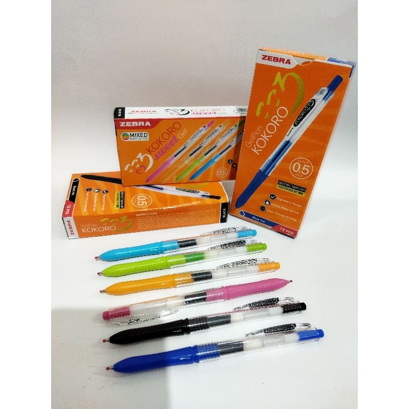 KOKORO ปากกาเจลหมึกสีดํา ZEBRA KOKORO PENS