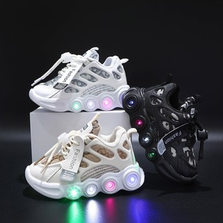 babyfit [size 21-30] sepatu lampu LED MIEWA sneakers anak import qt-0605r