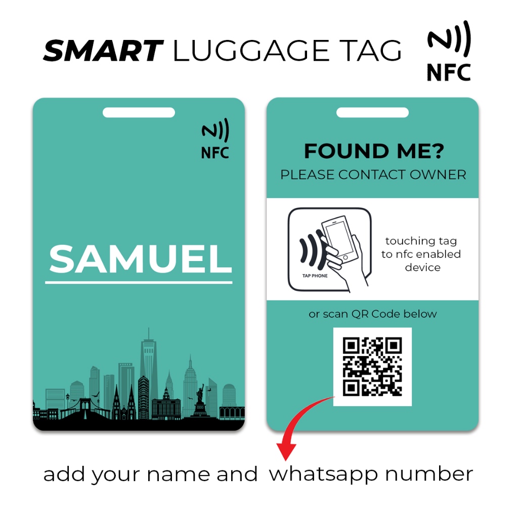 Gantungan แท็กกระเป๋าเดินทาง NFC Smart Tap Travel กระเป๋าเดินทางที่แขวนกระเป๋า