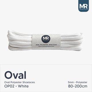 MR Shoelaces OP02 สีขาว (สีขาว) เชือกผูกรองเท้าโพลีเอสเตอร์ร…