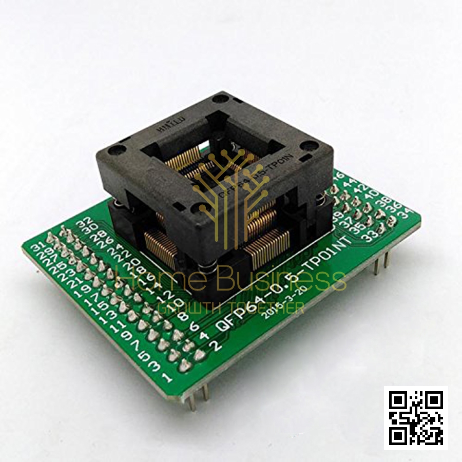 Bios TQFP64 LQFP64 QFP64 IC Socket Clamp Adapter 0.5 ถึง DIP