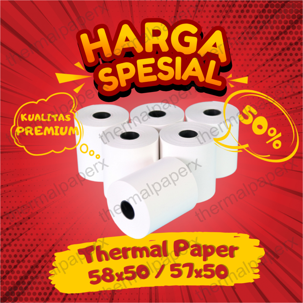 MESIN THERMAL กระดาษ CASH RECEIPT กระดาษม้วน 57X50 / 58X50 THERMAL POS RECEIPT MINI BLUETOOTH PRINTE