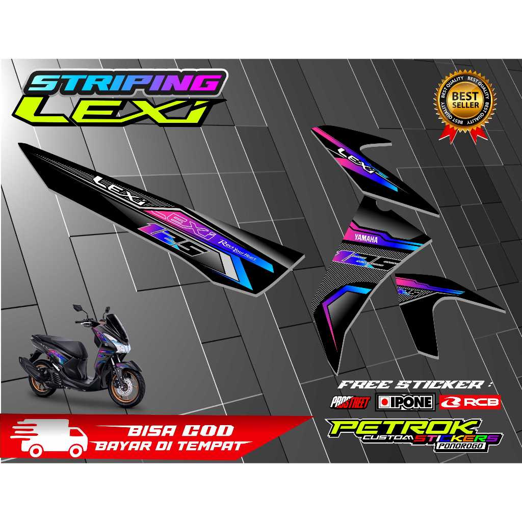 YAMAHA LEXI 125 VARIATION STRIPING / YAMAHA LEXI MOTORCYCLE STICKER LIST
