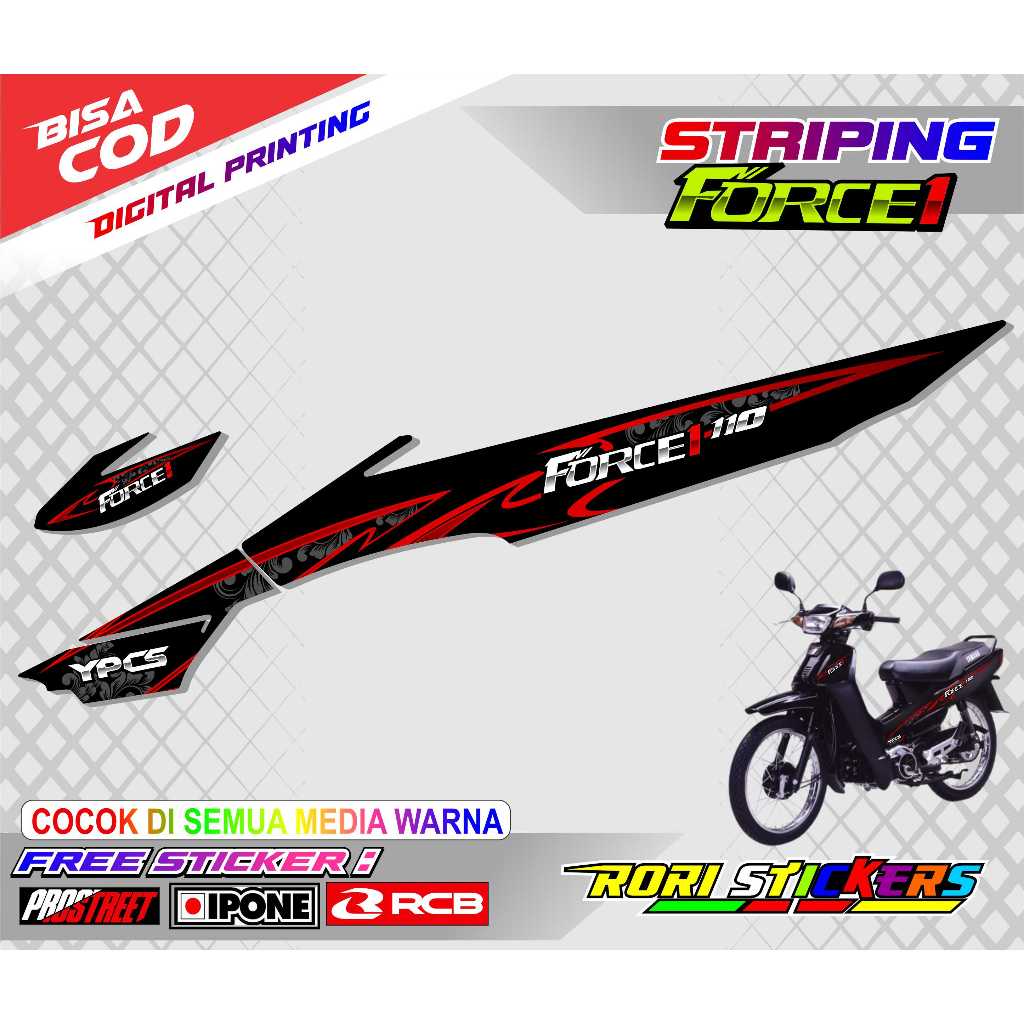 YAMAHA FORCE 1 MOTORCYCLE VARIATION STRIPING / สติ๊กเกอร์ LIST YAMAHA FORCE 1 VARIATION