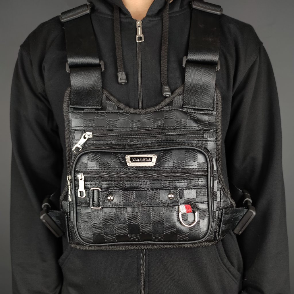 Polo Amstar Chest Bag วัสดุหนัง PU กระเป๋าคาดหน้าอก กระเป๋าสะพาย กระเป๋าเสื้อกั๊ก