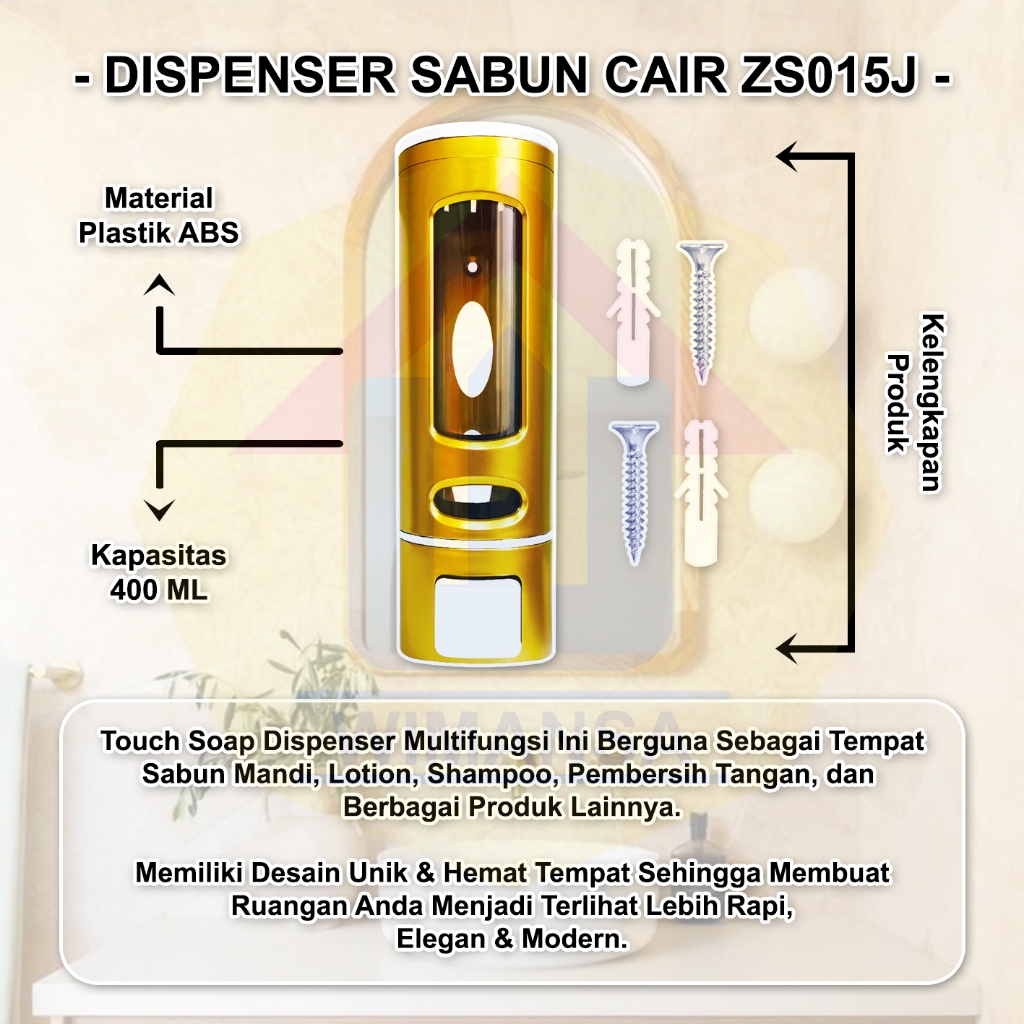 LIQUID SOAP DISPENSER ZS015J 400 ML - TOUCH SOAP DISPENSER