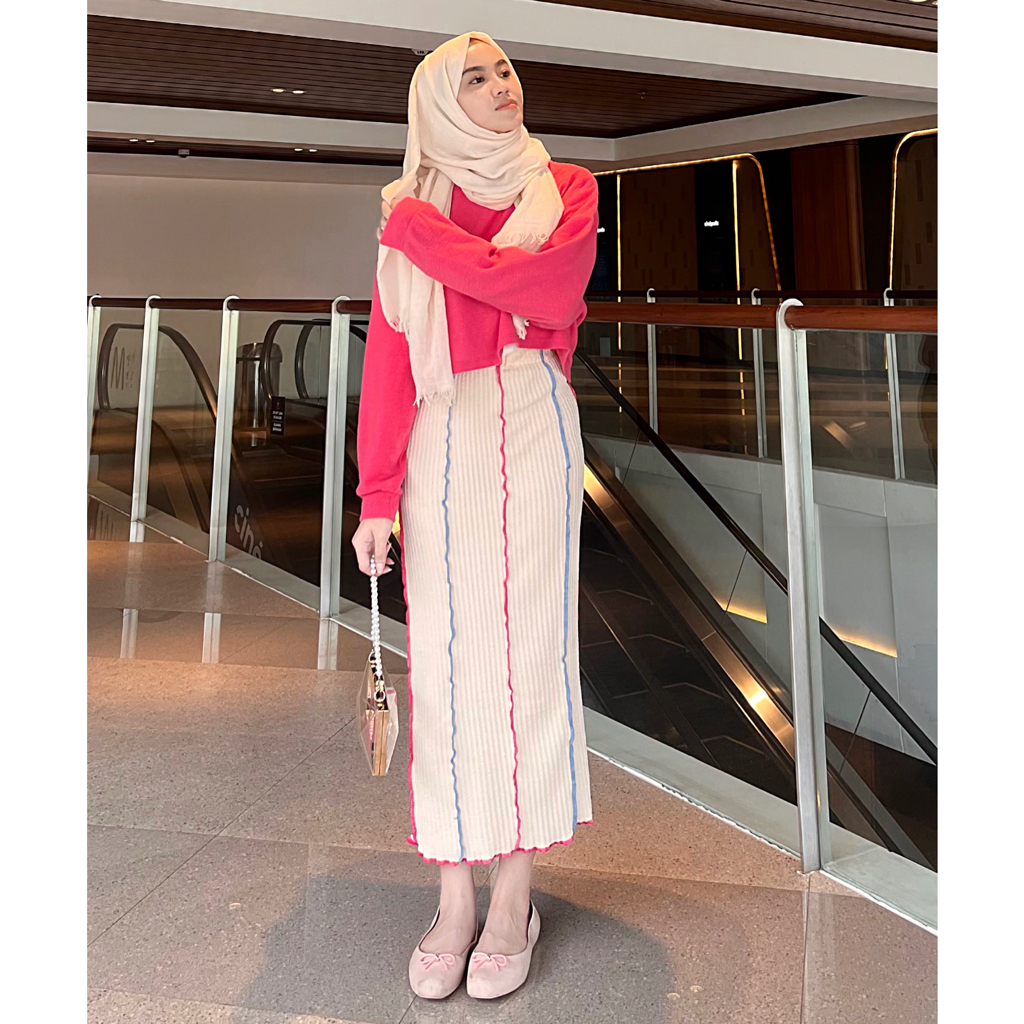 Moonlife/กระโปรงrainbow/กระโปรงเกาหลี